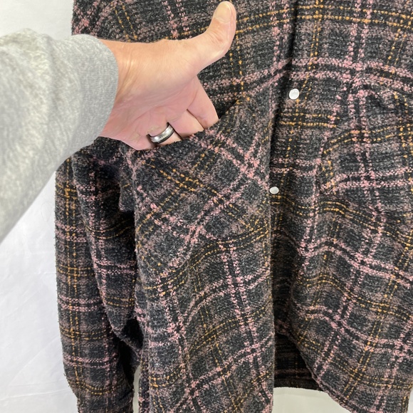 Summit UK Flannel Heavy Jacket Plaid Snap Button Up Chest‎ Hip Pockets Medium - Picture 5 of 11